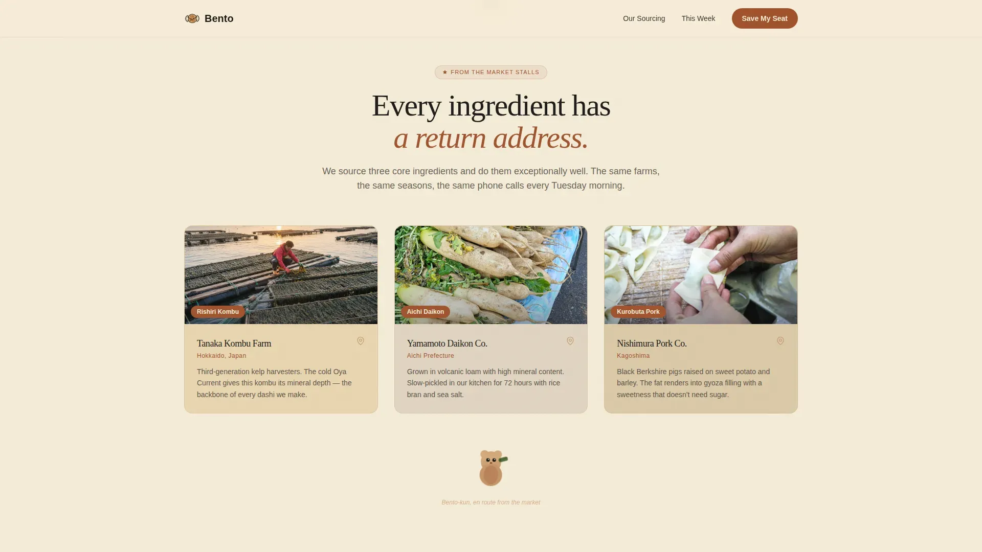Warm Artisan Japanese Meal Kit Landing Page Template