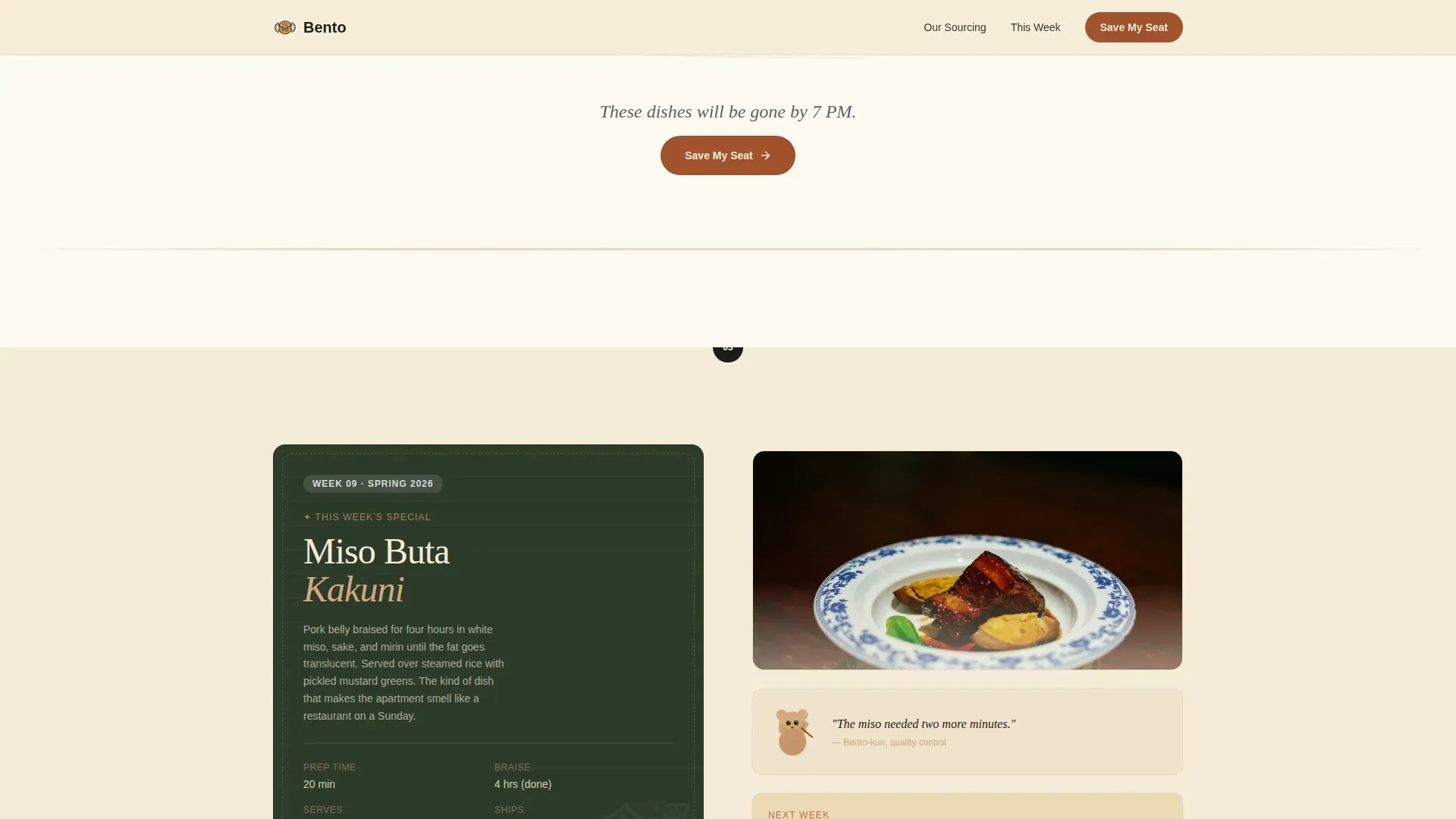 Warm Artisan Japanese Meal Kit Landing Page Template