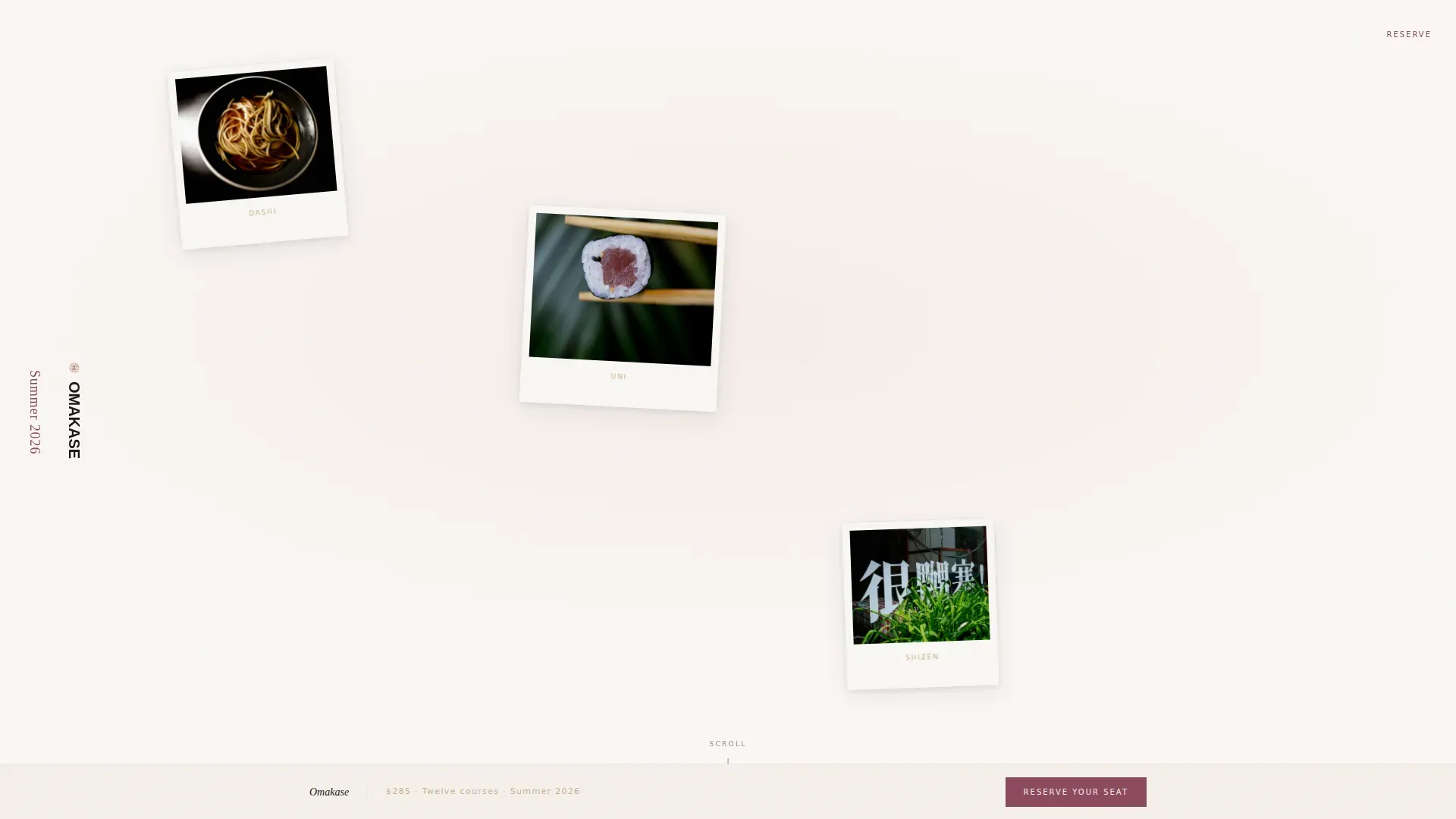 Seasonal Tasting Menu Landing Page Template