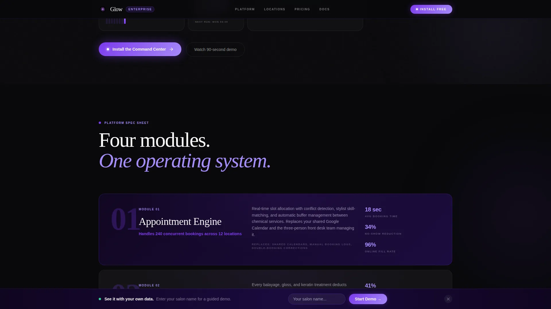 Advanced Beauty & Salon Software & SaaS Professional Website Template