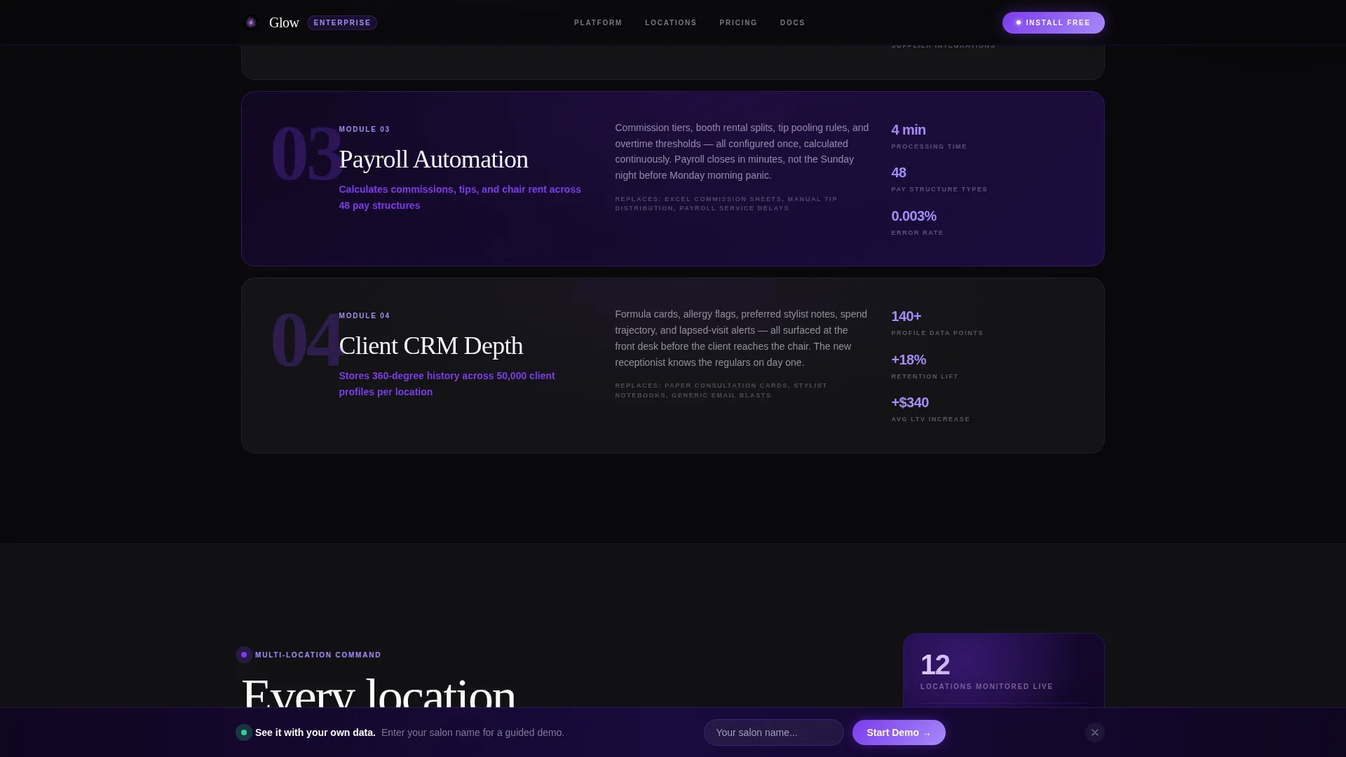 Advanced Beauty & Salon Software & SaaS Professional Website Template