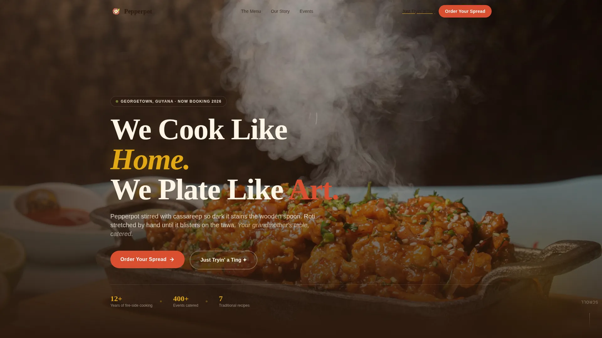 Authentic Guyanesecatering | Free Website Template | Rocket