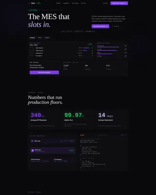 Headless MES Bento Grid Landing Page Template