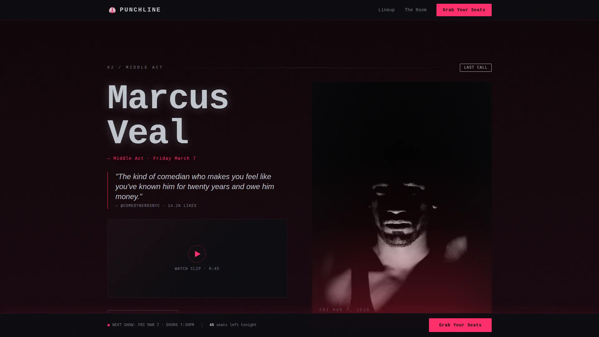 Comedy & Stand-Up Professional Website Template