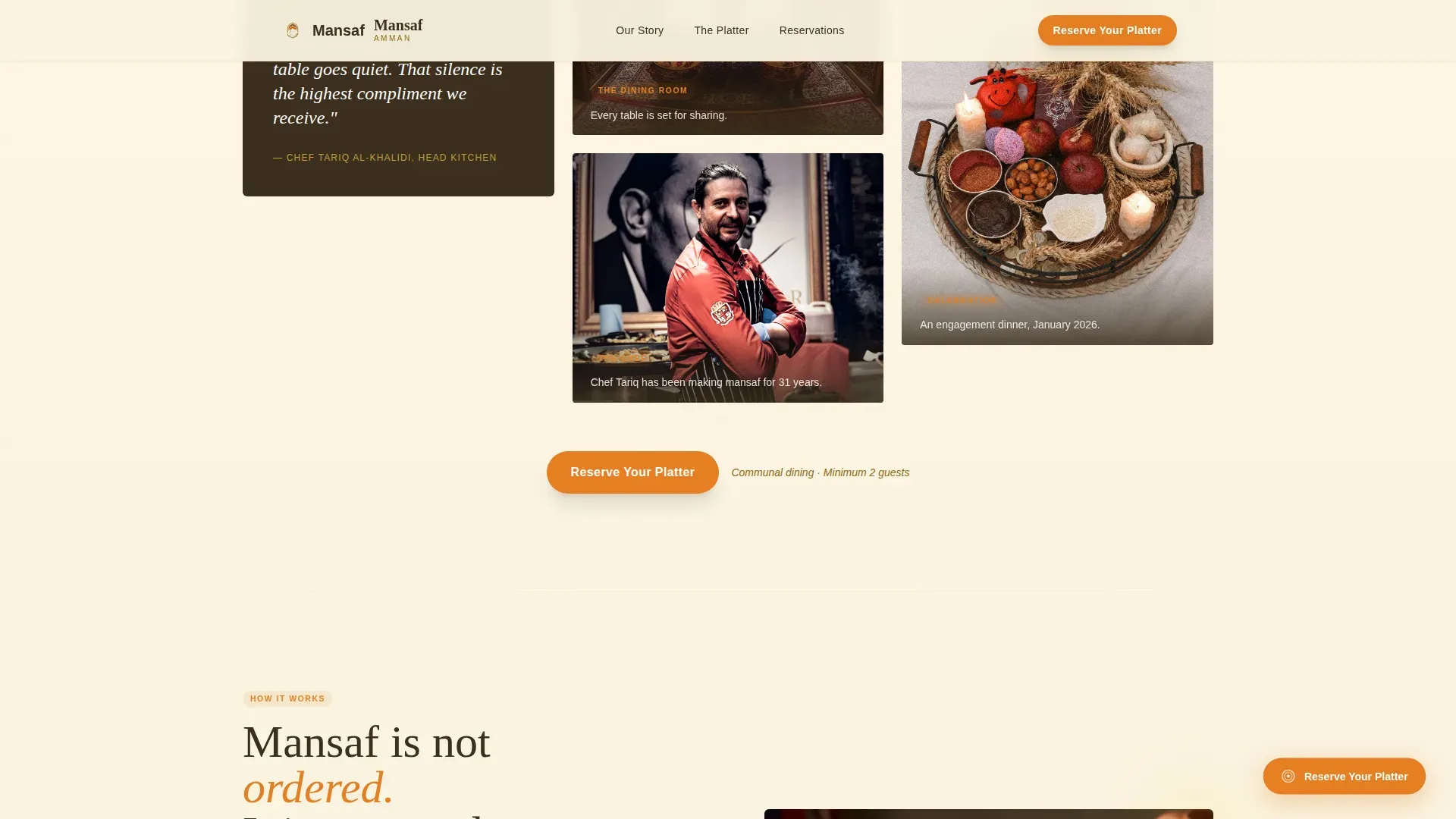 Middle Eastern Cuisine & Dining Complete Booking Website Template