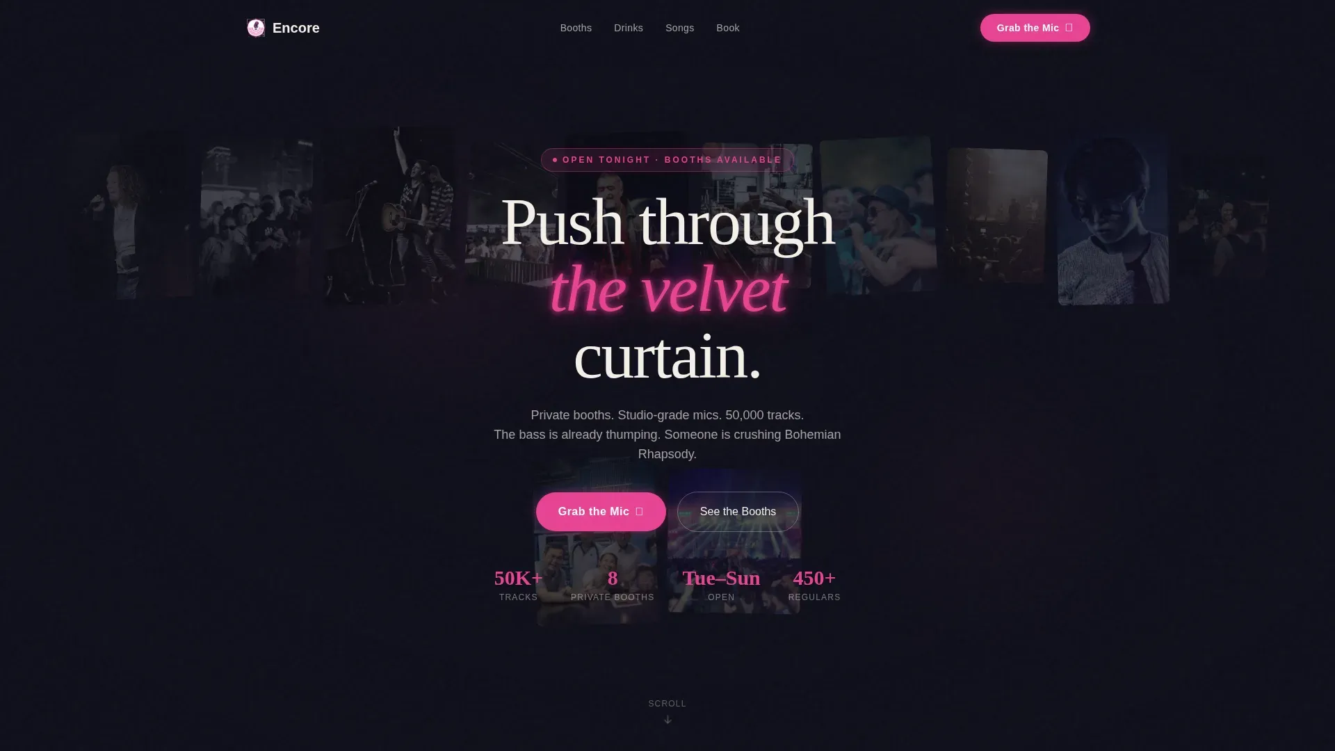 Karaoke Bar Neon Experience & Booking Website Template