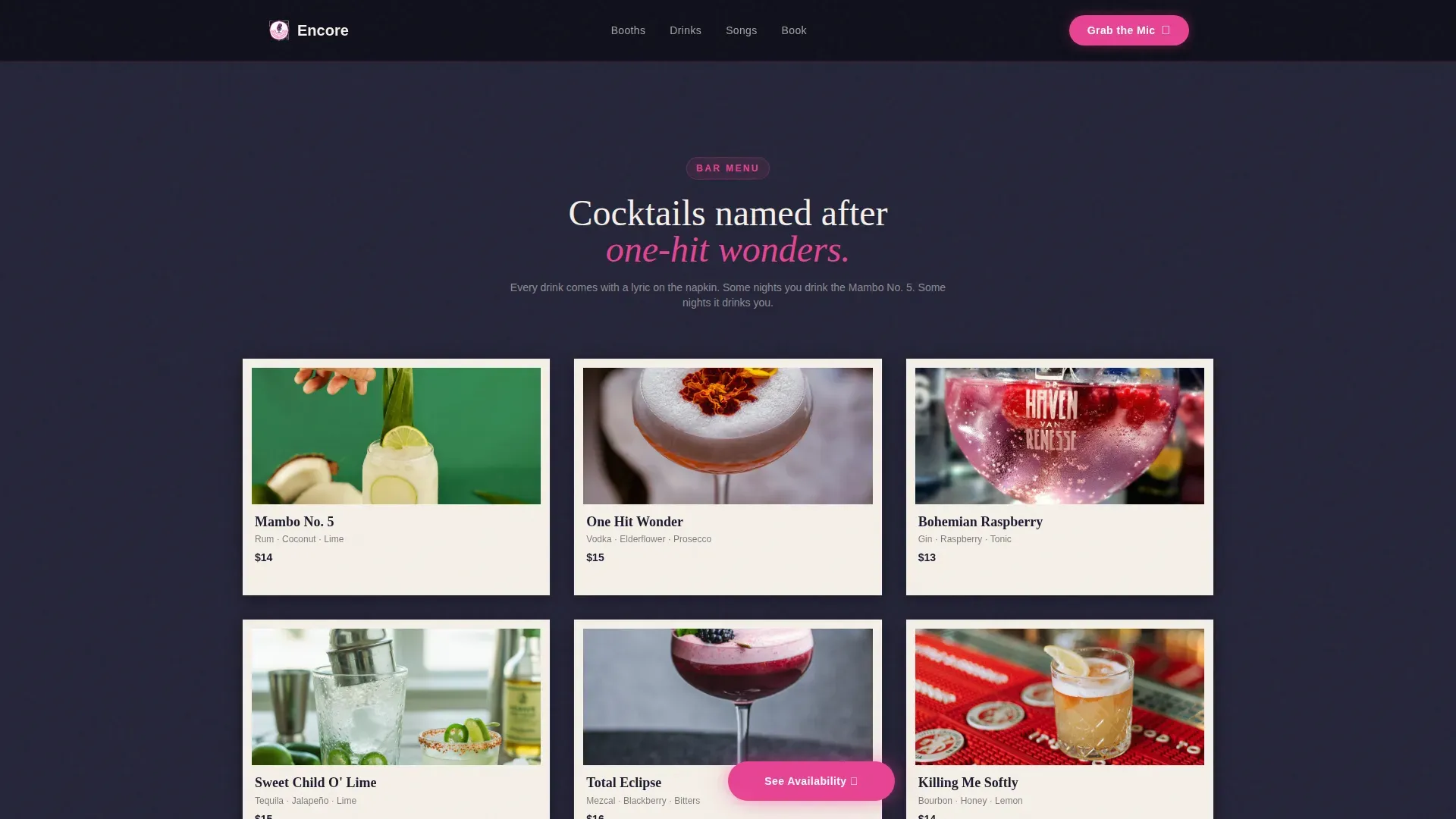 Karaoke Bar Neon Experience & Booking Website Template