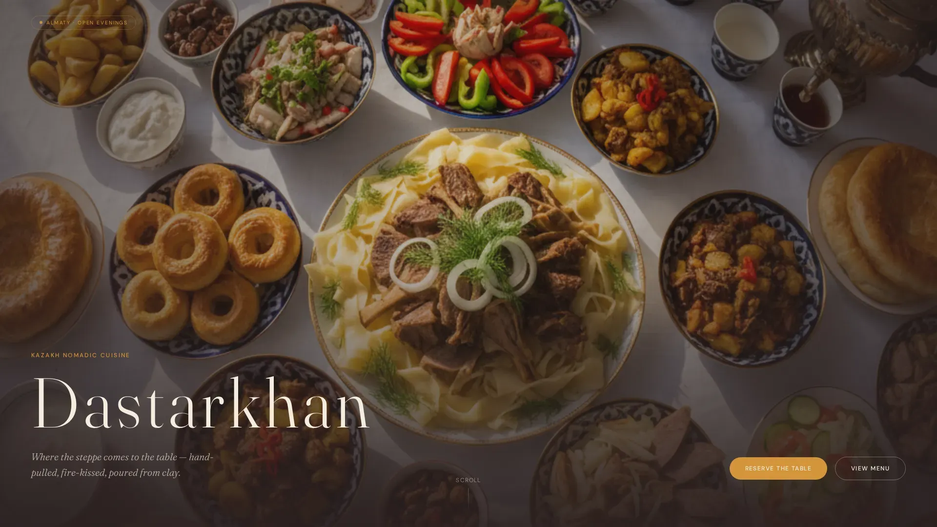 Refined Kazakh Tavern Landing Page Template