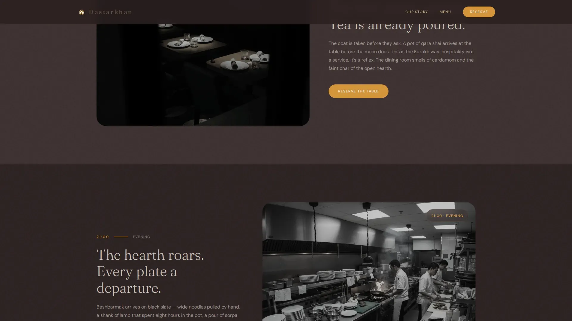 Refined Kazakh Tavern Landing Page Template