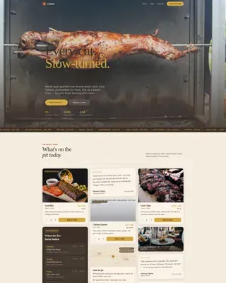 Slow-Fired Kenyan Grill Landing Page Template