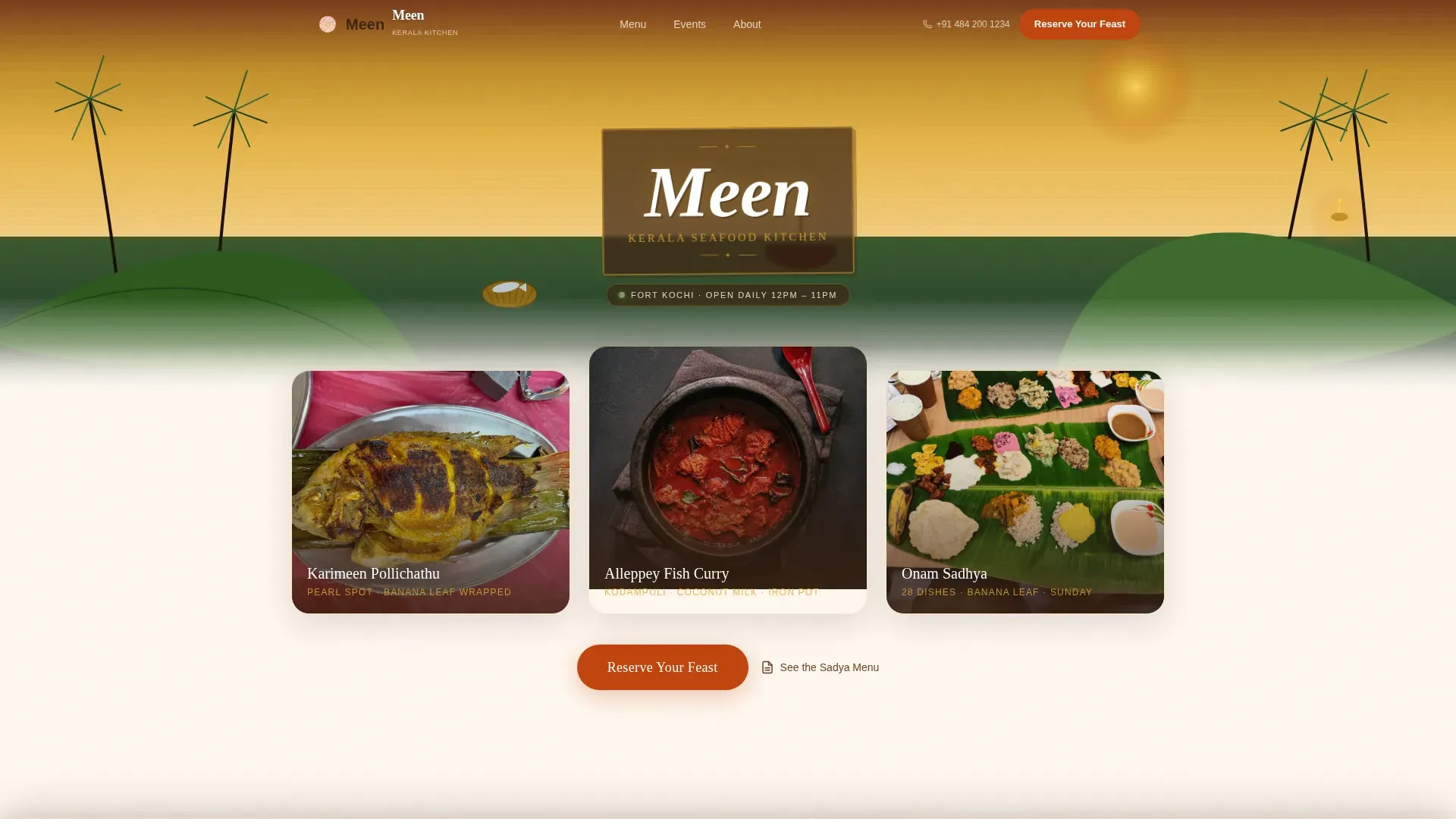 Regional & Specialty Restaurant Appointment Booking Website Template