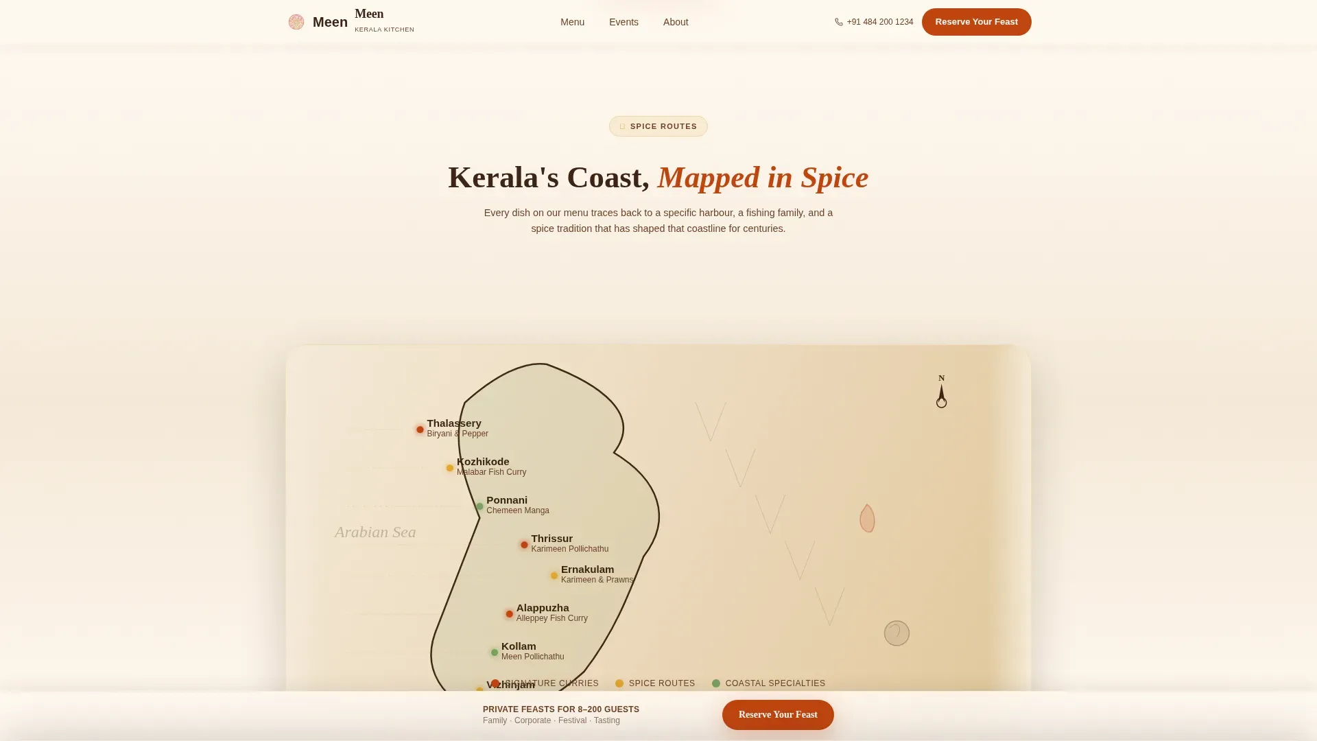 Regional & Specialty Restaurant Appointment Booking Website Template