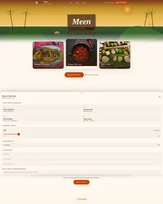 Regional & Specialty Restaurant Appointment Booking Website Template