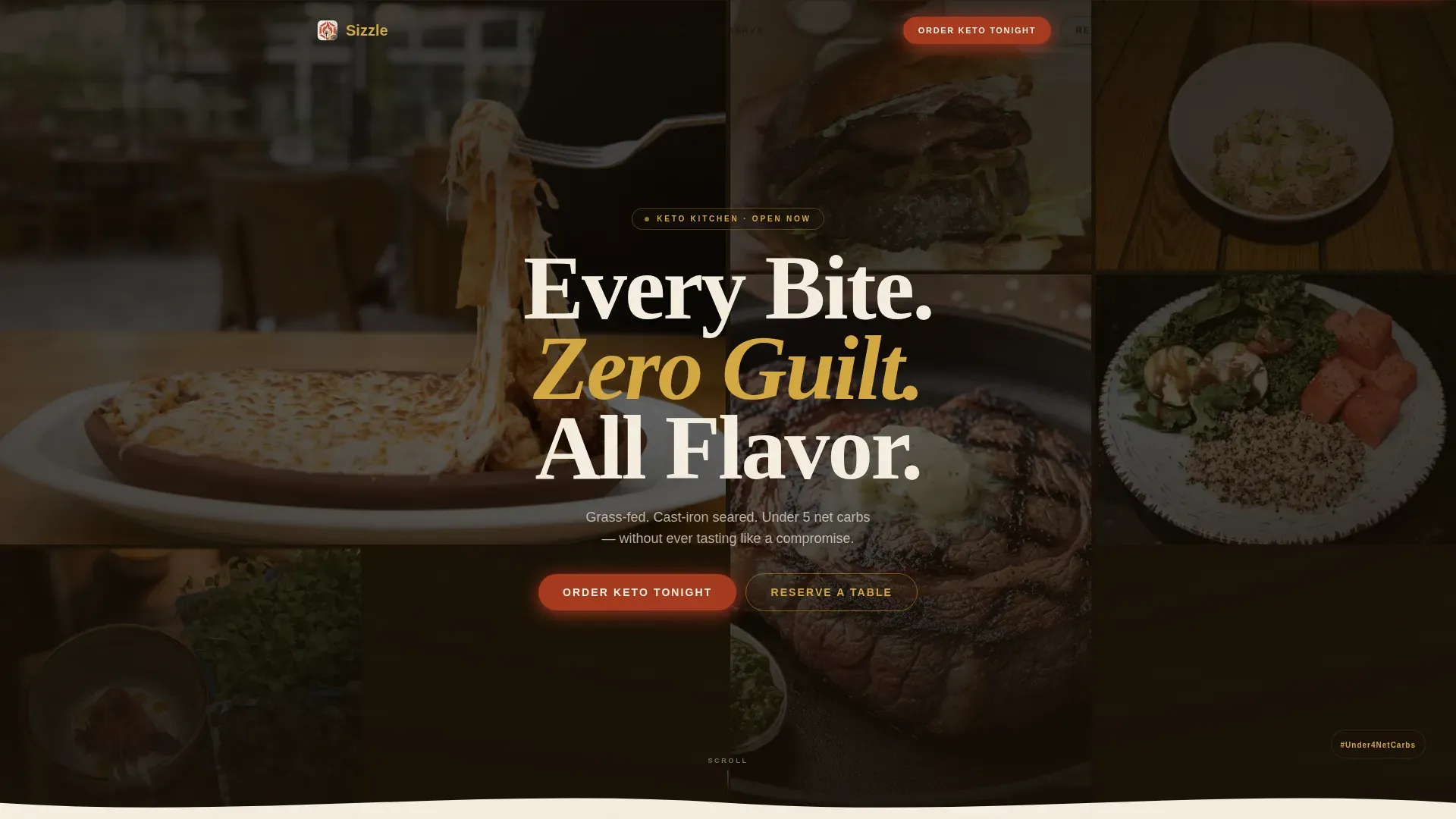 Simple Keto Restaurant | Free Website Template | Rocket