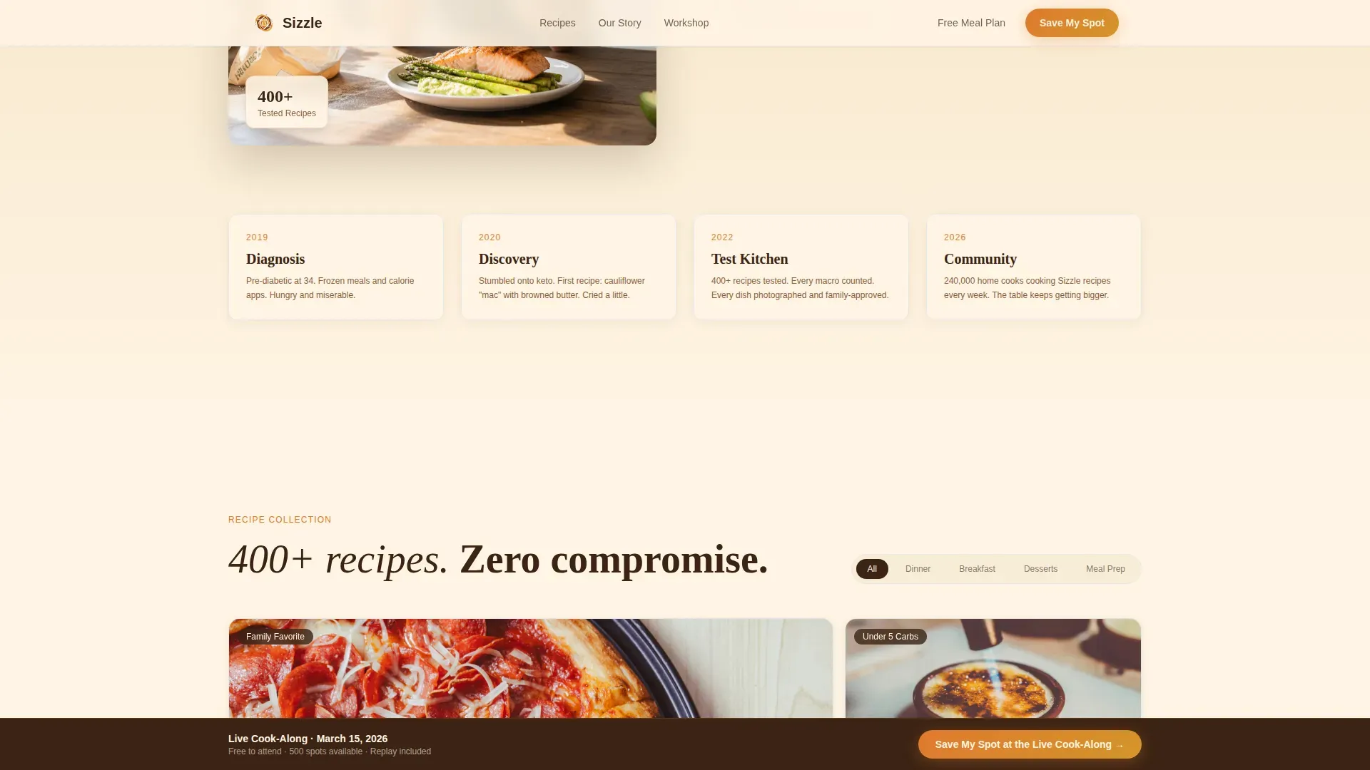 Keto Cookbook Marketplace Landing Page Template