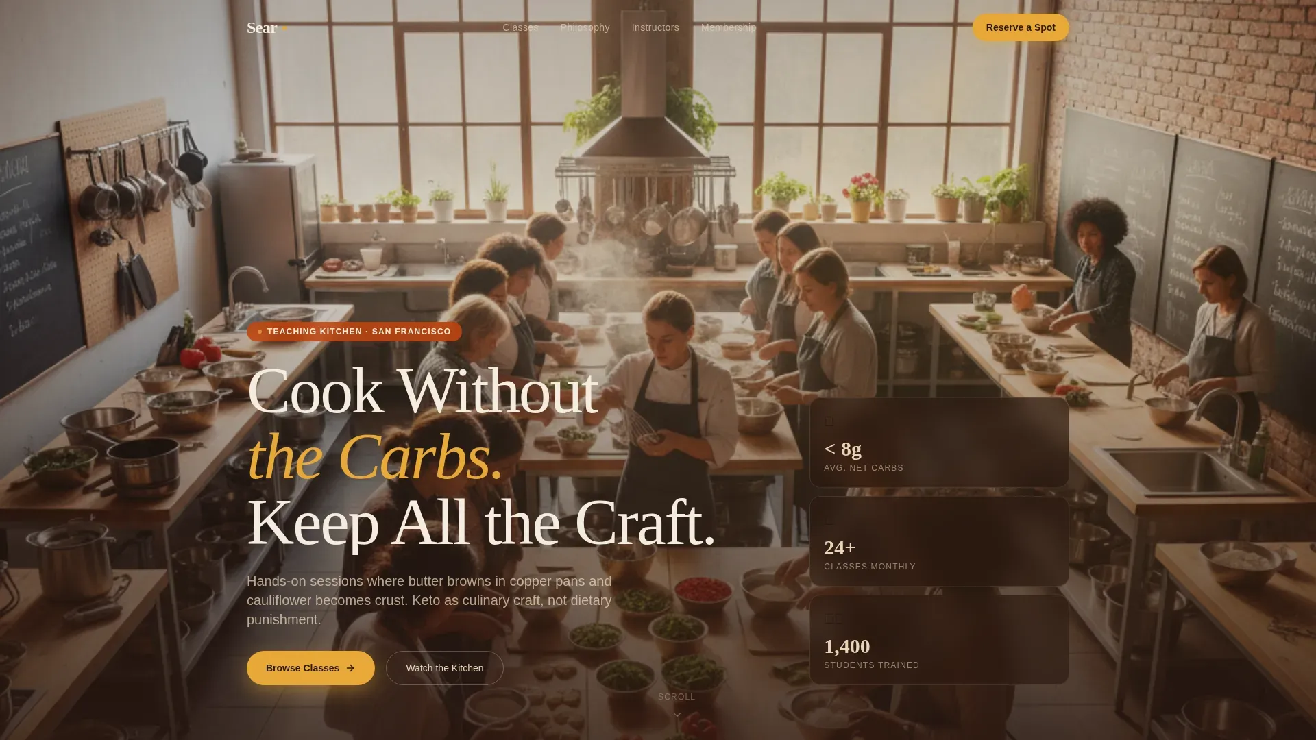 Keto Cooking Class Landing Page Template | Haute Craft