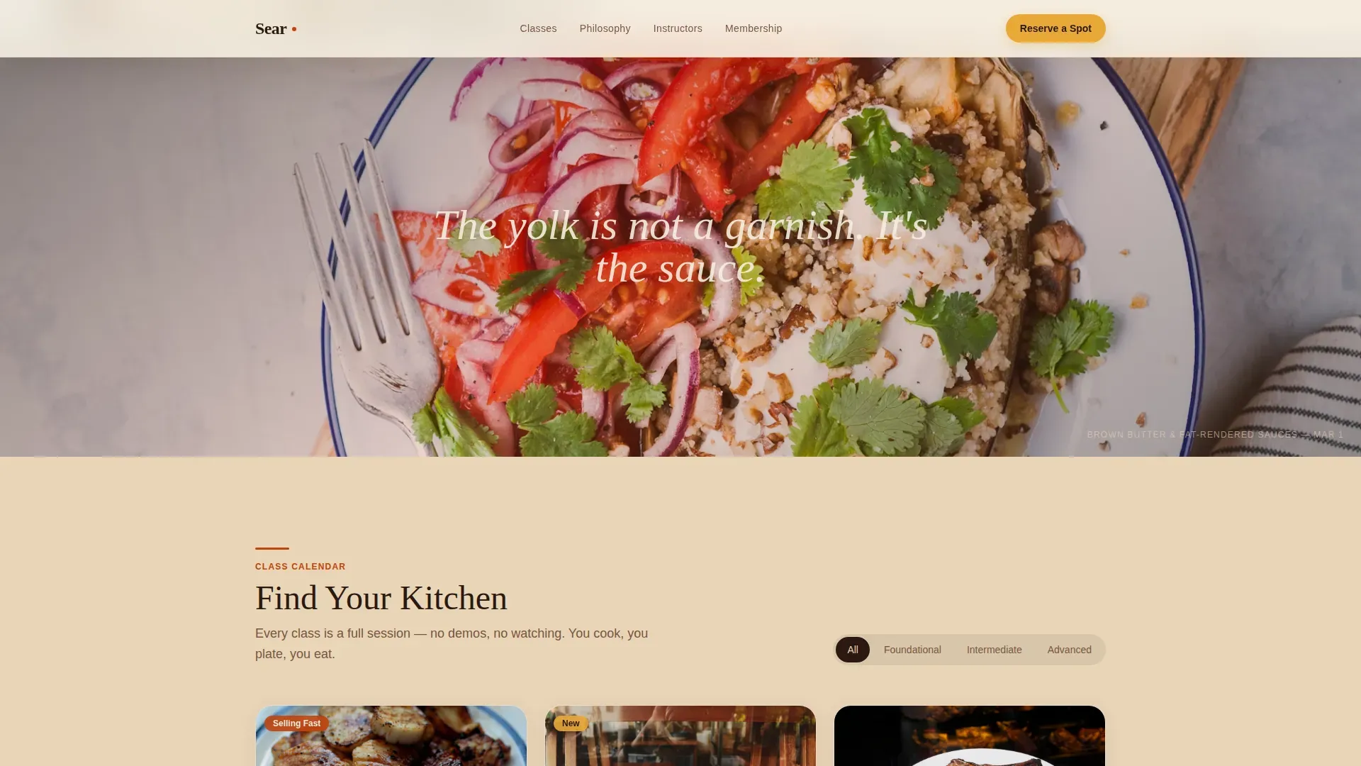 Keto Cooking Class Landing Page Template | Haute Craft