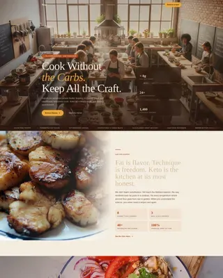 Keto Cooking Class Landing Page Template | Haute Craft