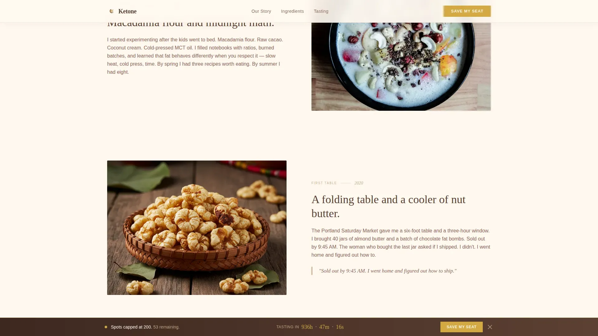 Artisan Keto Food Brand Landing Page Template