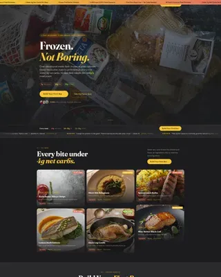 Keto Frozen Meals Landing Page Template | Masonry Layout