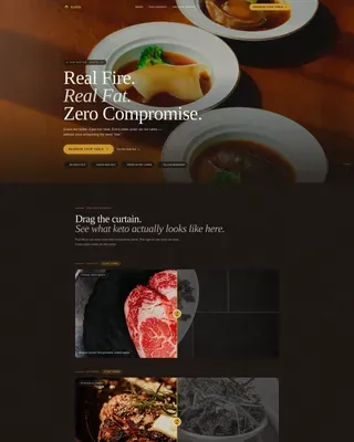 Agrarian Keto Restaurant Landing Page Template