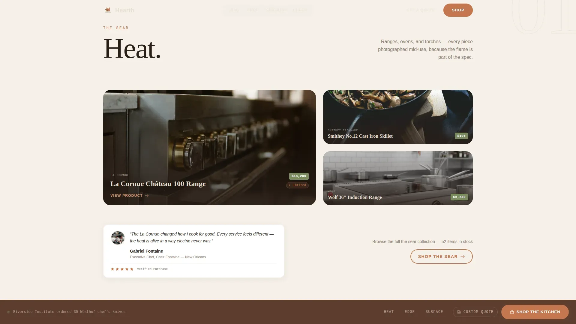 Kitchen Equipment Marketplace Landing Page Template
