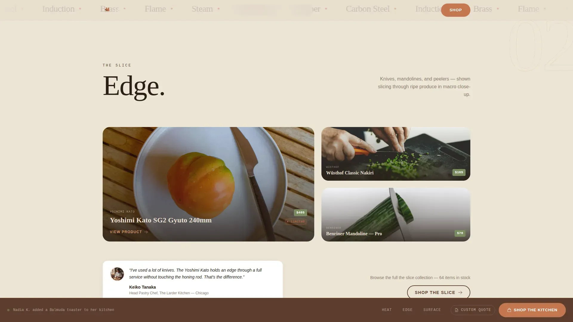 Kitchen Equipment Marketplace Landing Page Template