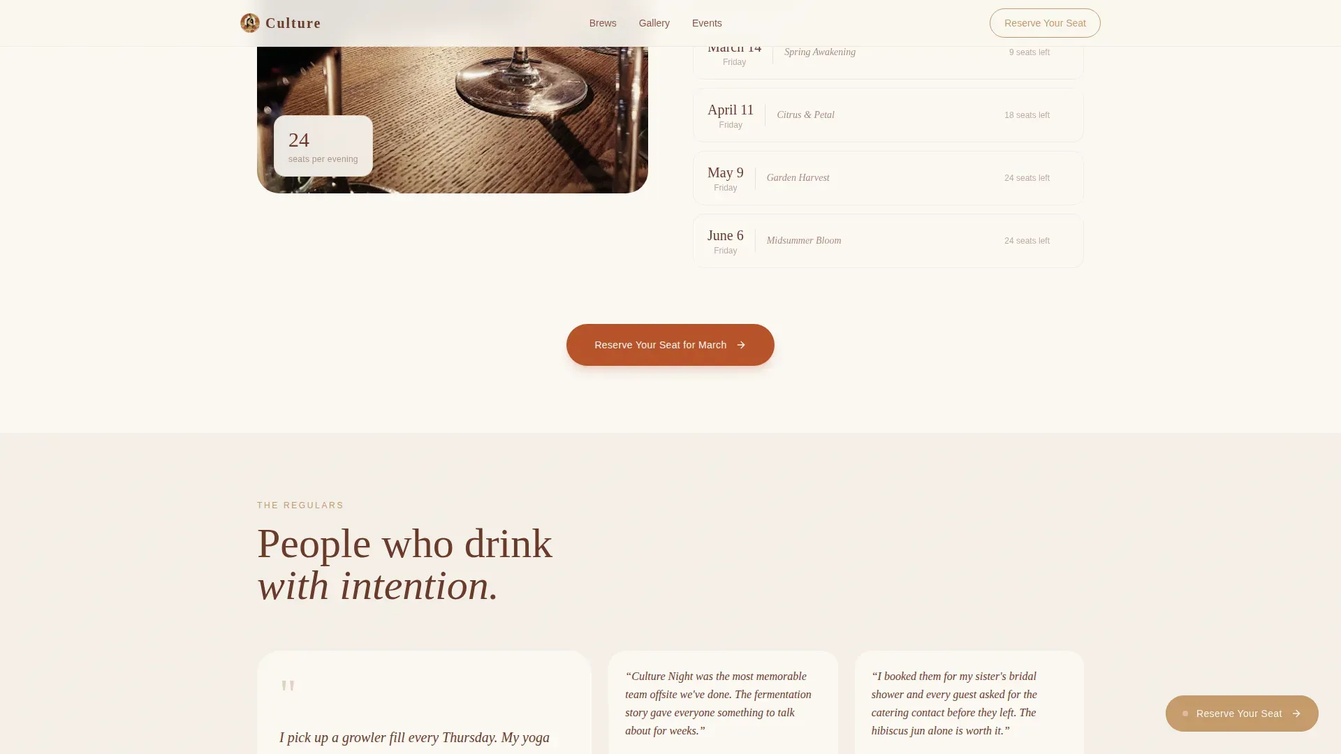 Luxe Minimal Kombucha Probiotic Bar Landing Page