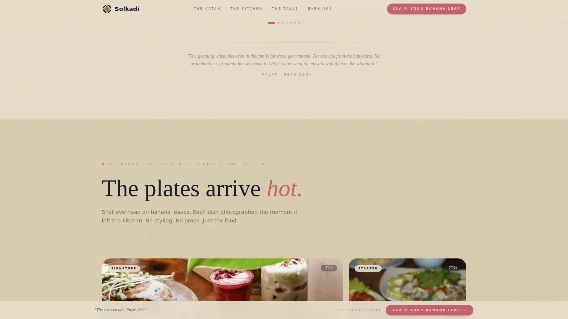 Regional & Specialty Restaurant Appointment Booking Website Template