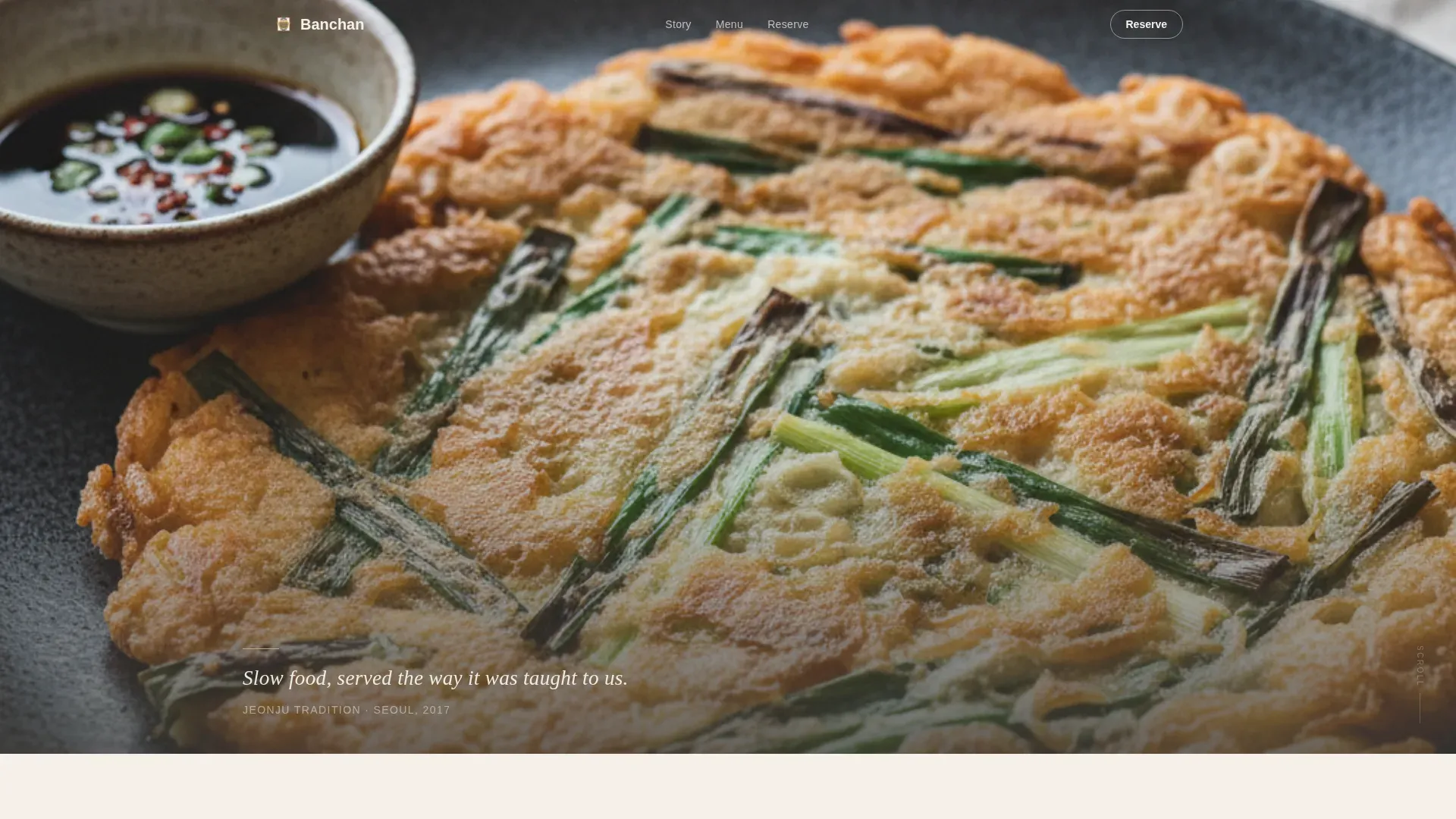 Korean Casual Dining Restaurant Landing Page Template