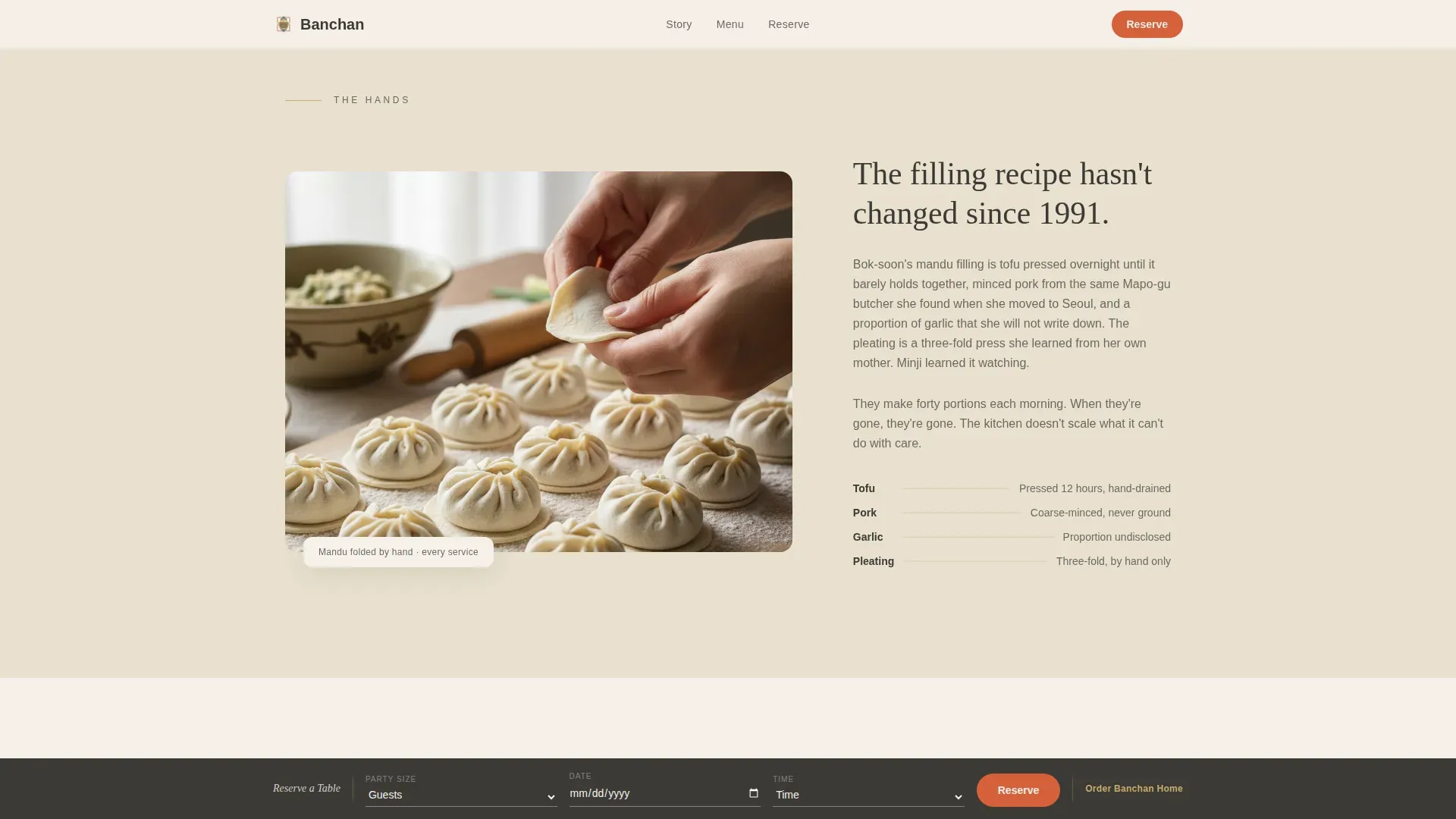 Korean Casual Dining Restaurant Landing Page Template