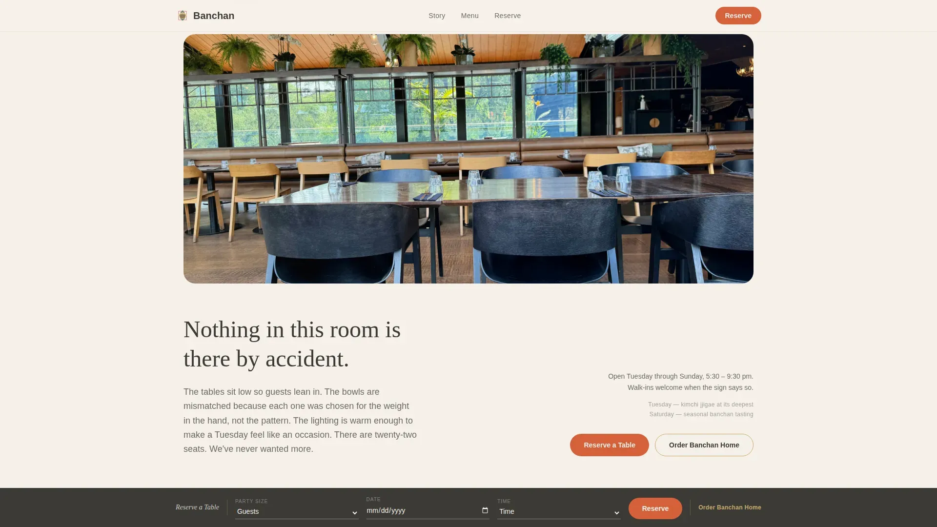 Korean Casual Dining Restaurant Landing Page Template