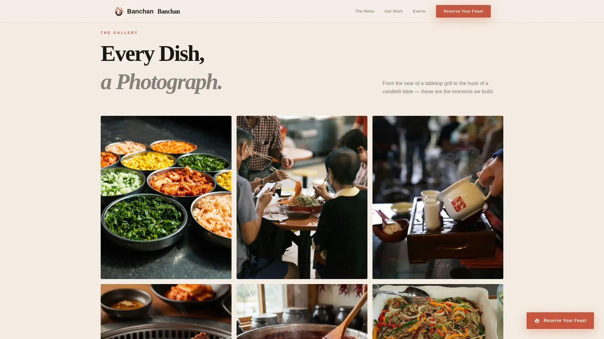 Korean Catering Booking Landing Page Template