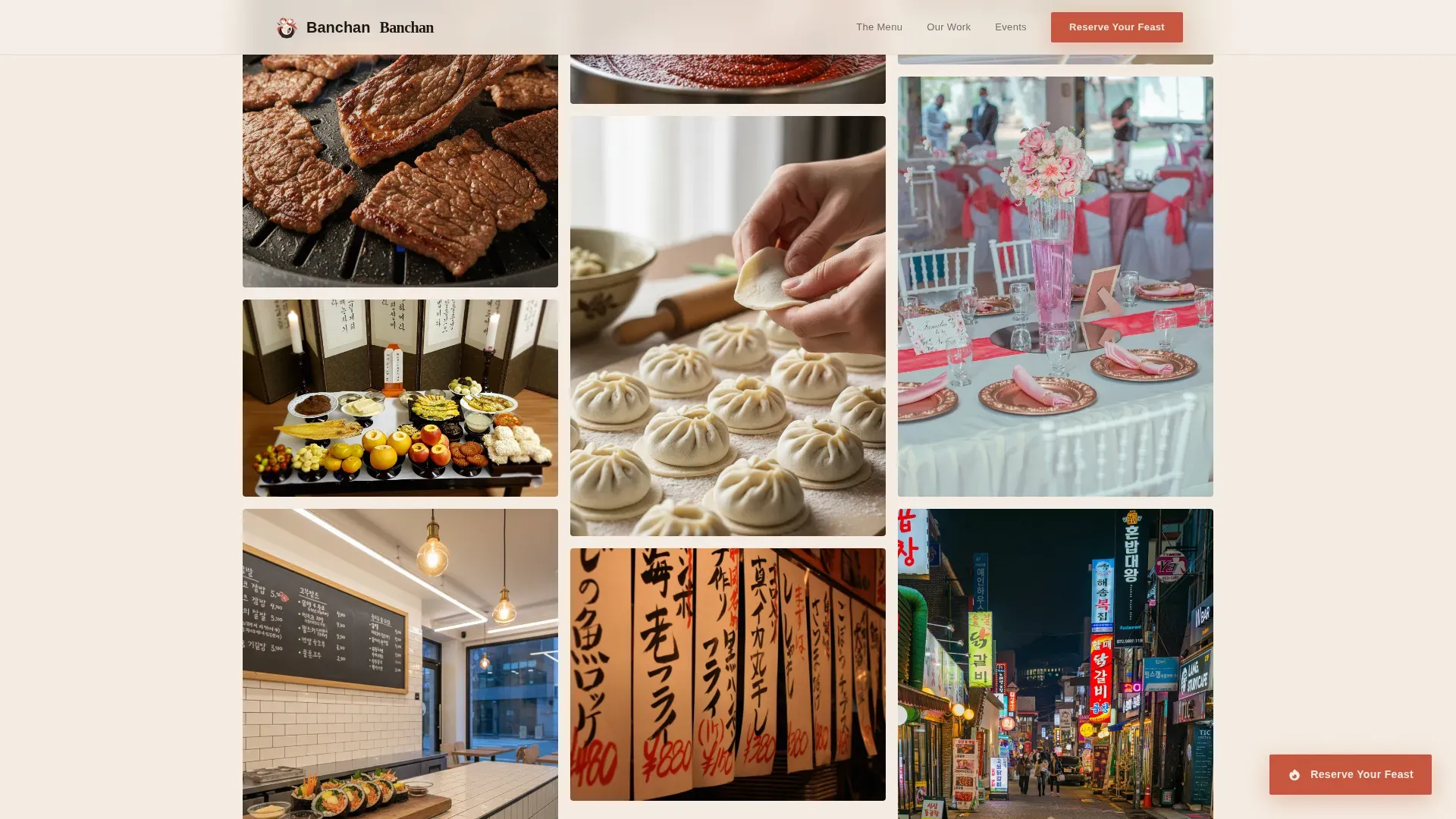 Korean Catering Booking Landing Page Template