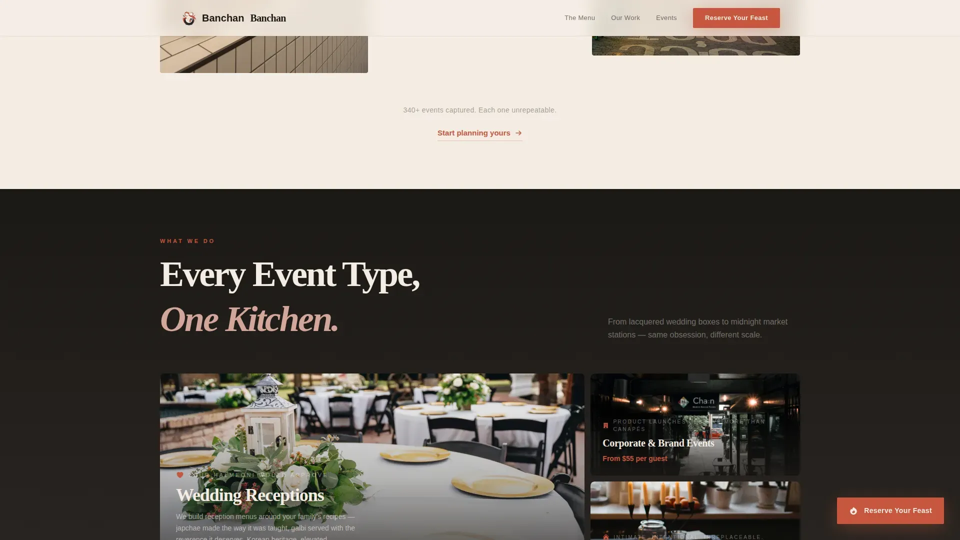 Korean Catering Booking Landing Page Template