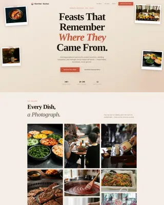 Korean Catering Booking Landing Page Template