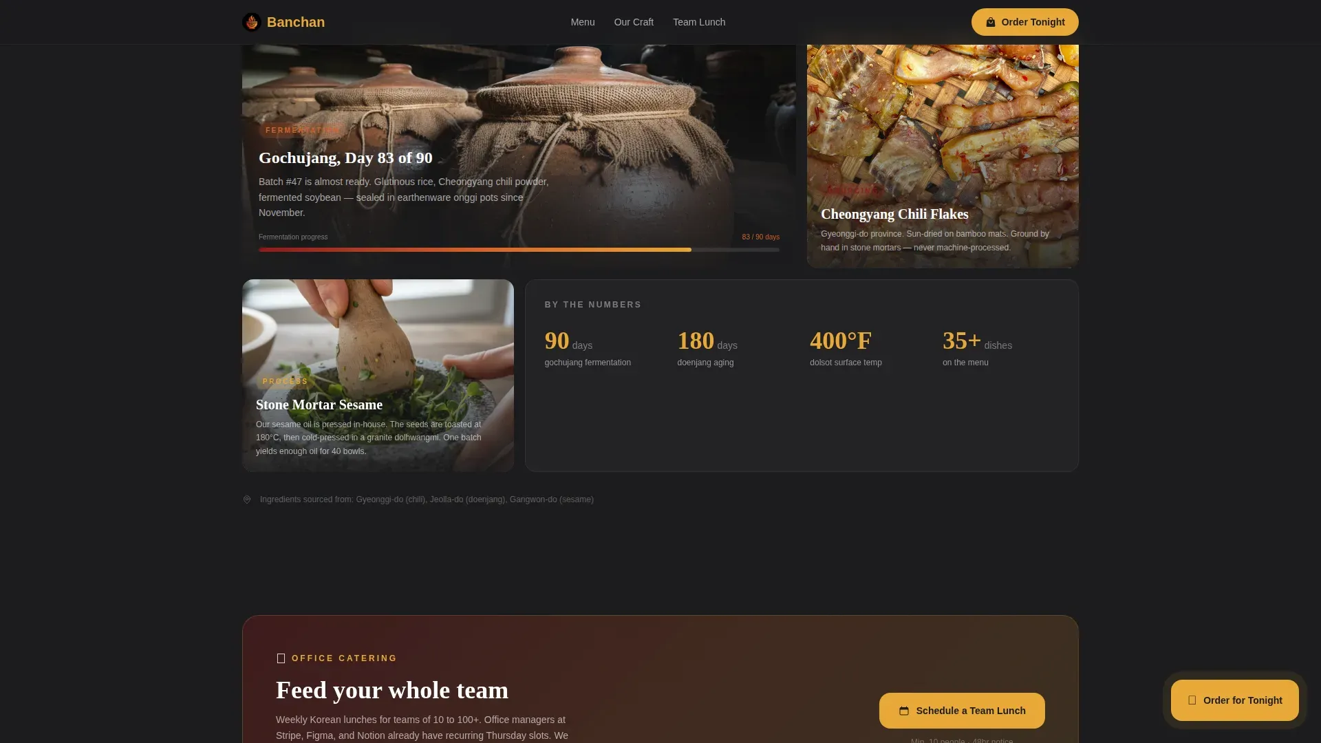 Korean Cloud Kitchen Landing Page Template