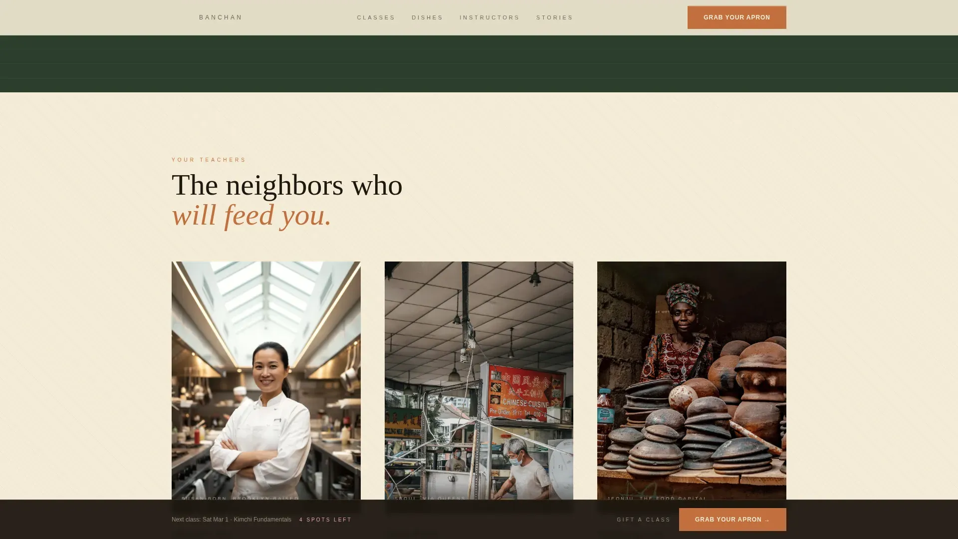 Korean Cooking Class Landing Page Template