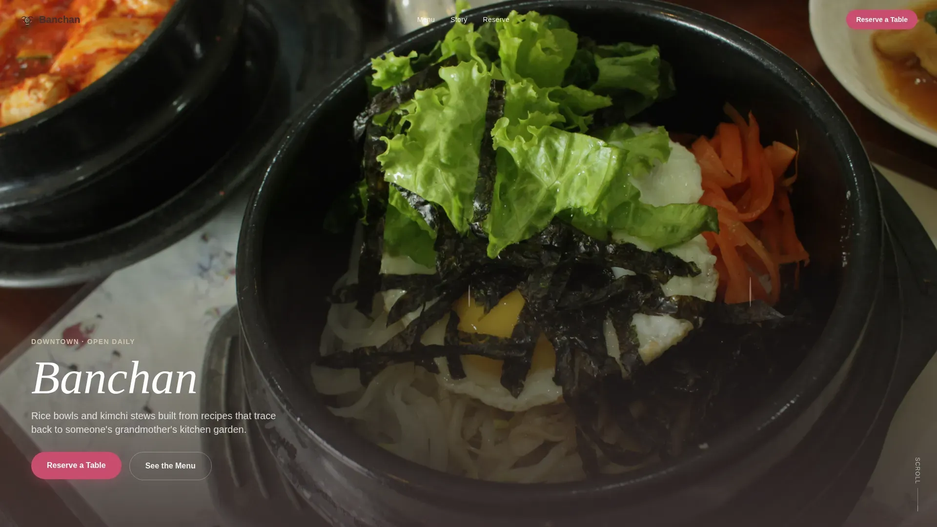 Authentic Korean Restaurant Landing Page Template