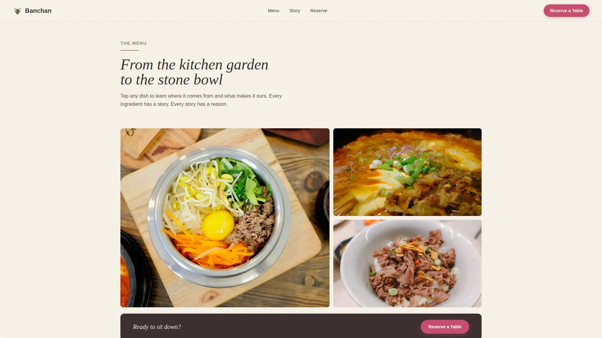 Authentic Korean Restaurant Landing Page Template