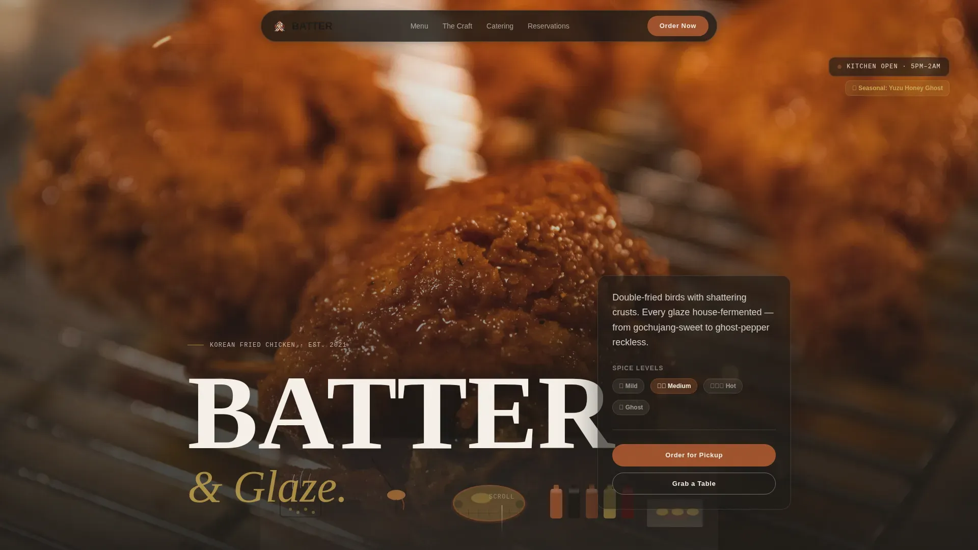 Korean Fried Chicken Landing Page Template
