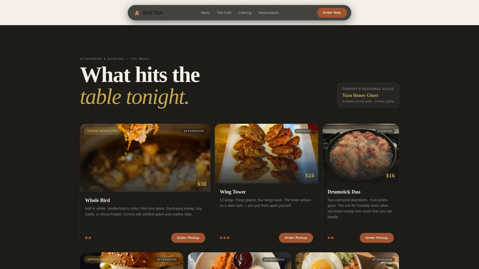 Korean Fried Chicken Landing Page Template