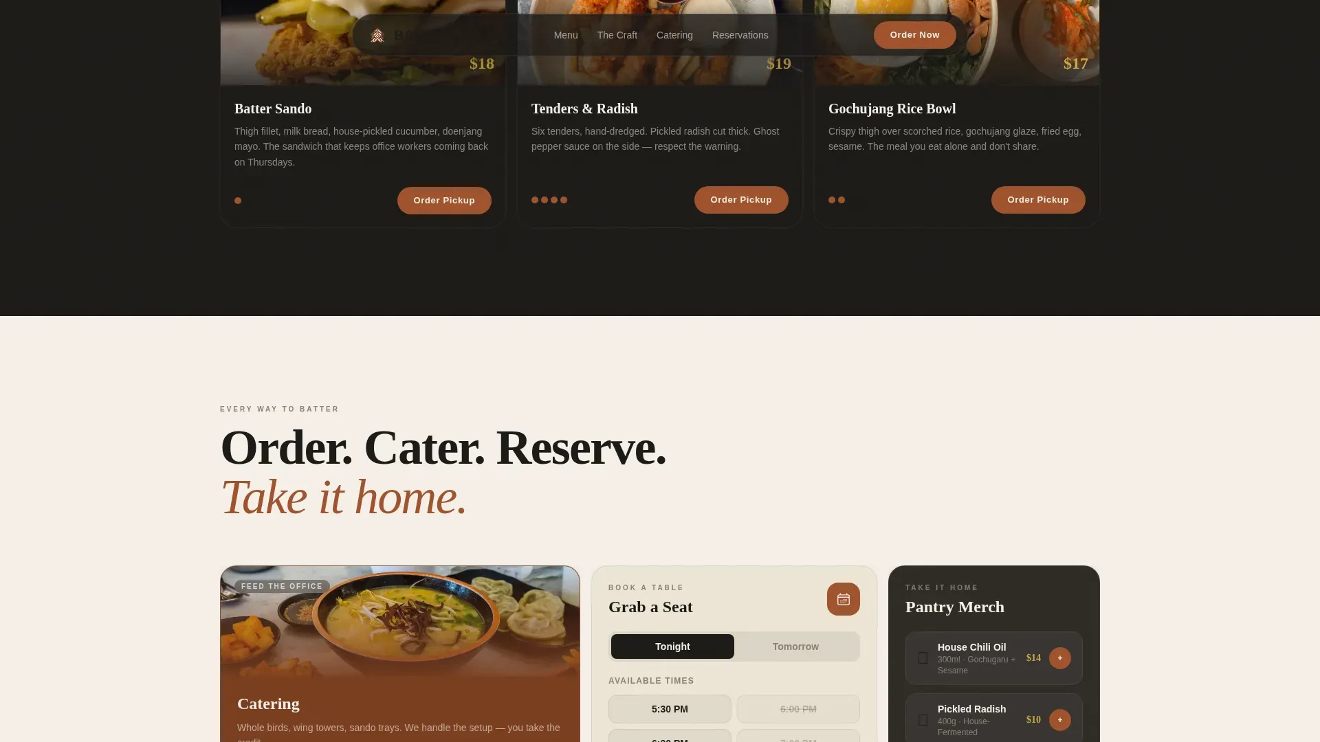 Korean Fried Chicken Landing Page Template