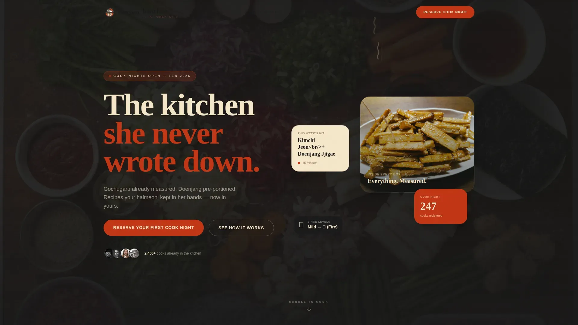 Korean Meal Kit Delivery Landing Page Template