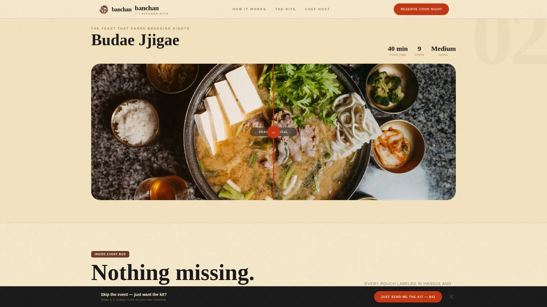 Korean Meal Kit Delivery Landing Page Template