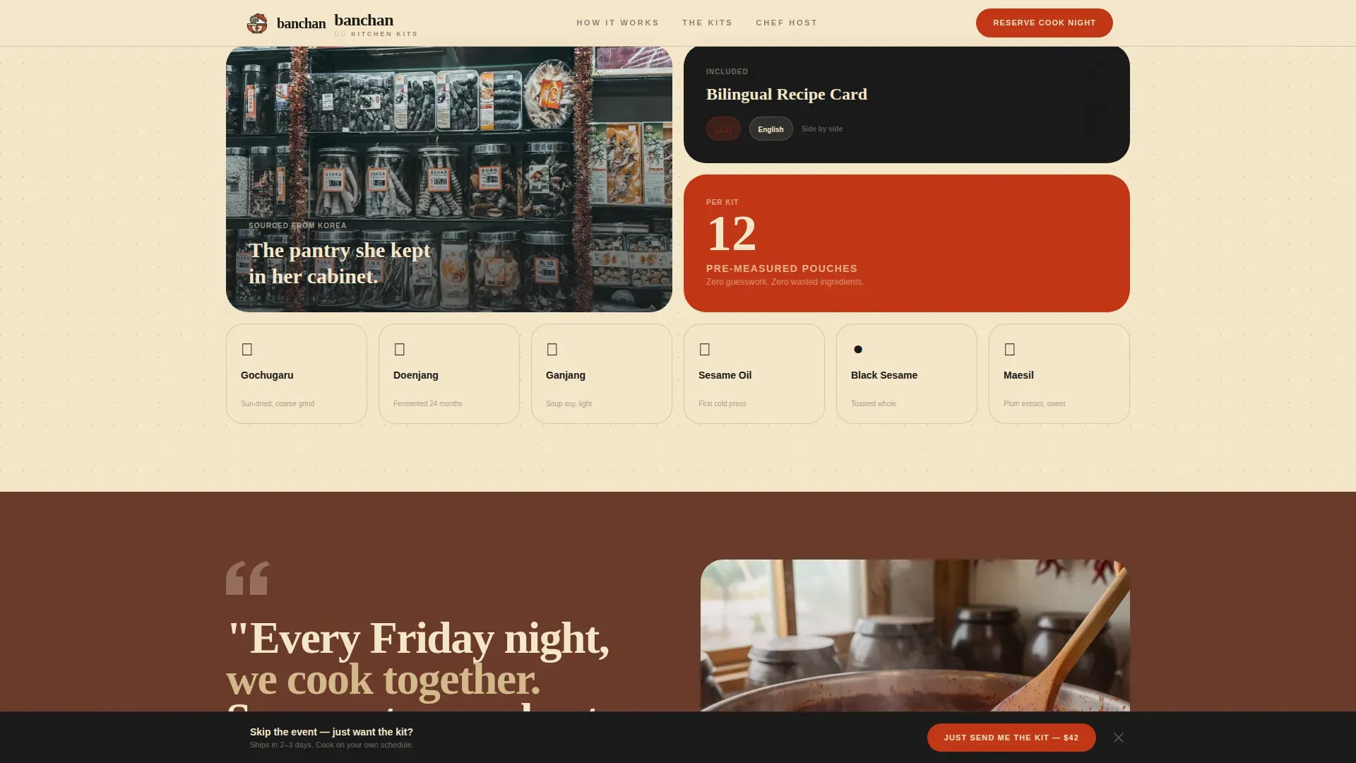 Korean Meal Kit Delivery Landing Page Template
