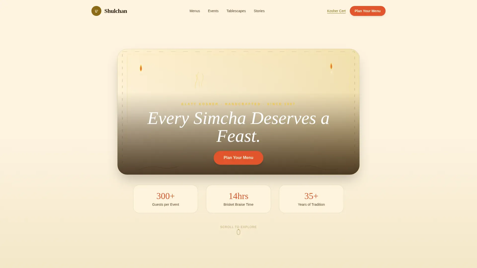 Kosher Food & Dining Booking Website Template