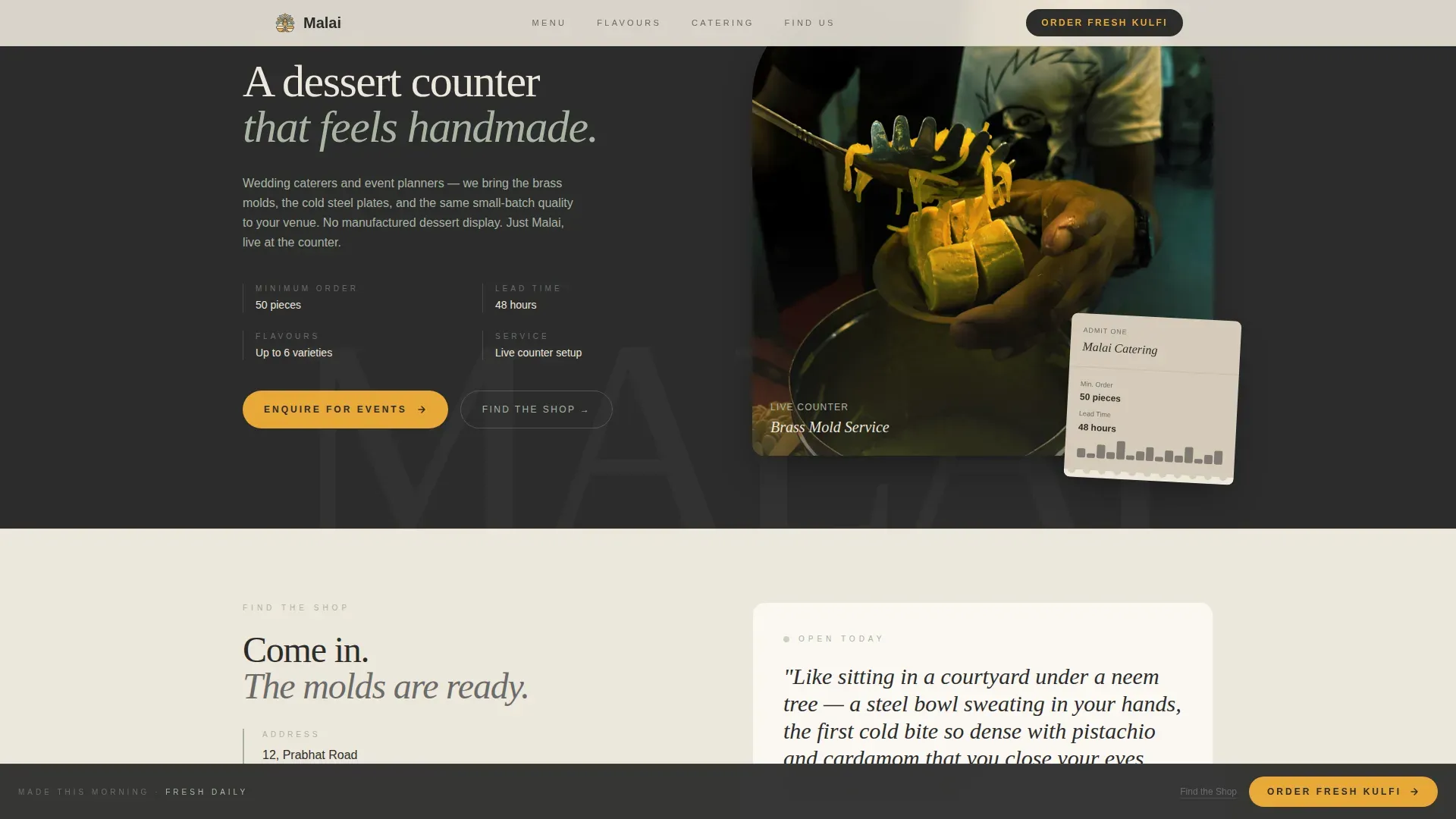 Bold Low-Fodmap Catering Gallery Landing Page Template