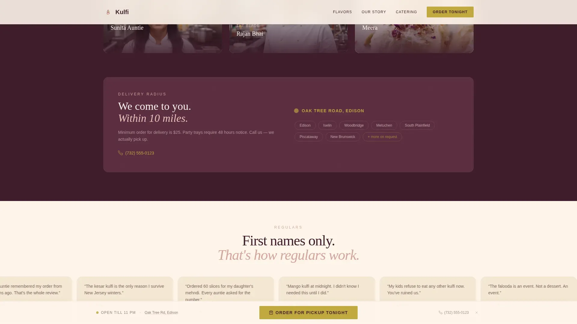 Regional & Specialty Restaurant Professional Website Template