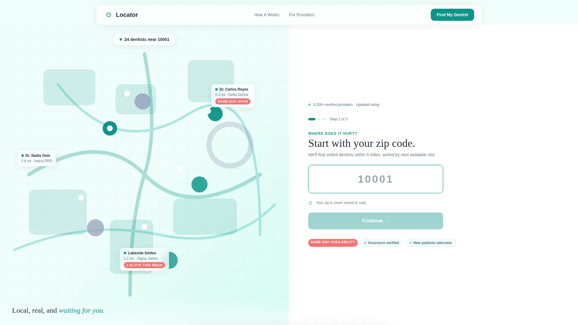 Dentist Directory & Insurance-Aware Provider Finder Website Template